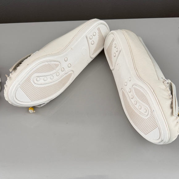 White Beaded Moccasins with Red Accents - Picture 2 of 4